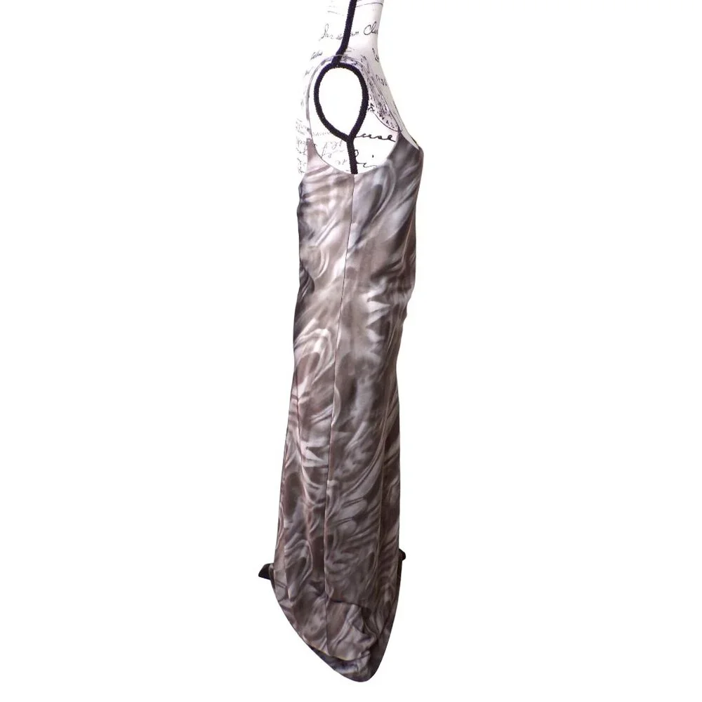 🆕ELLISS ELL/SS Maxi Slip Dress Gray Tie Dye Print Medium 6-8 - Picture 3 of 8
